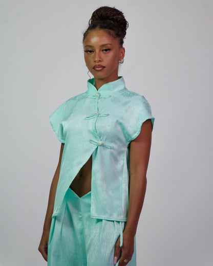 soriya top - mint blue