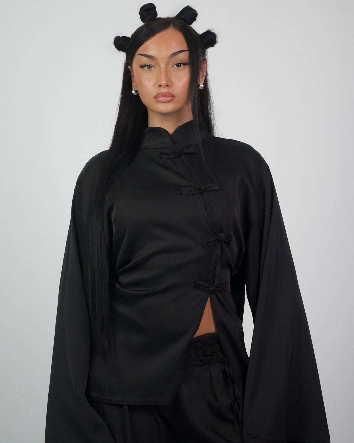soriya long top - deep black