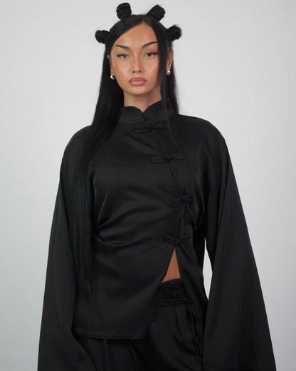 soriya long top - deep black